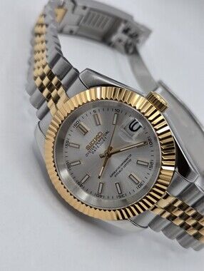 New Seiko Mod 39mm Automatic Watch White Dial DJ